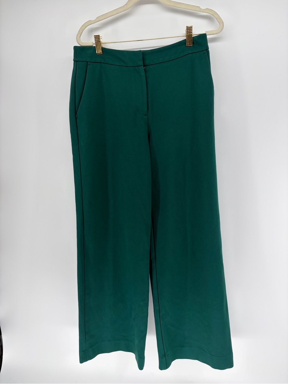 Boden Ponte Dress Trousers Wide Leg Stretch Green Sz 8P (US) Petite T0266